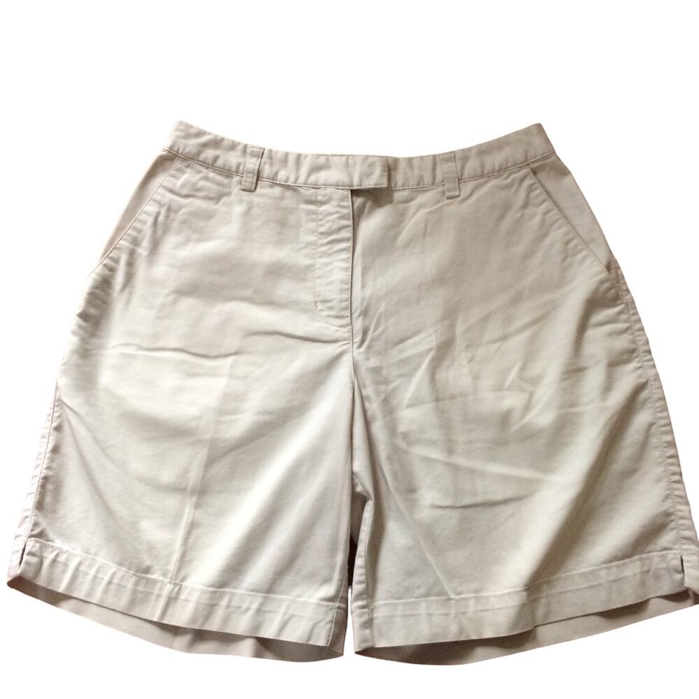 ADIDAS Women's Size 8 Shorts Stretch Khaki Classic Flat Front Pockets